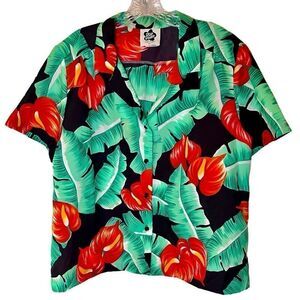 VINTAGE HILO HATTIE HAWAIIAN SHIRT FLORAL SZ X-LARGE RARE EC